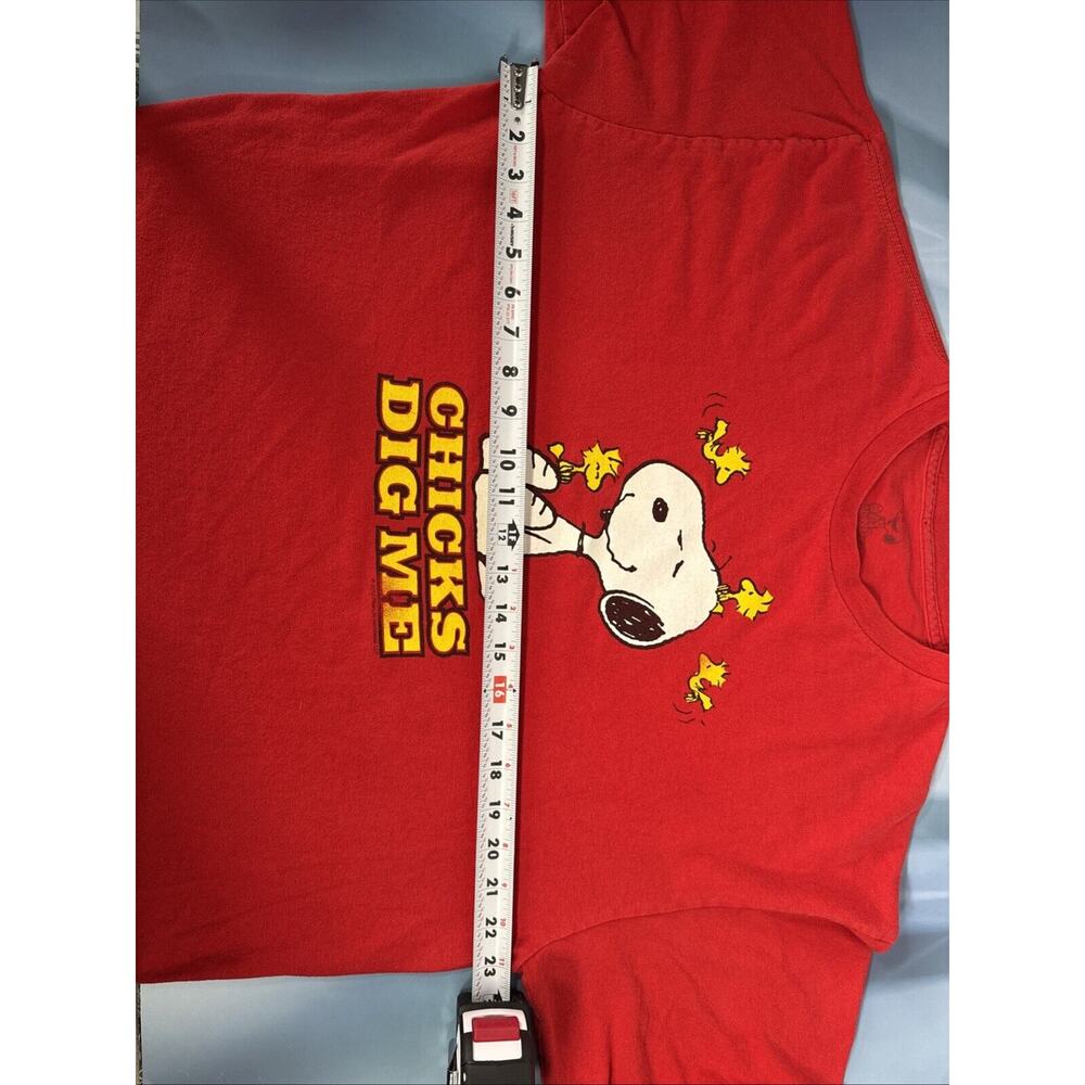 Peanuts Snoopy Woodstock 2010 Red Mens T-Shirt Sz XL Chicks Dig Me - Picture 3 of 6